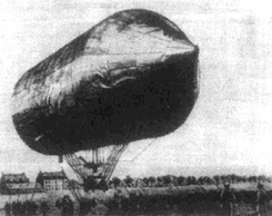 The first steerable metal airship by David Schwarz, 1897