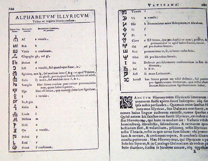 A. Rocca, Alfabeto glagolitico, Rome, 1591
