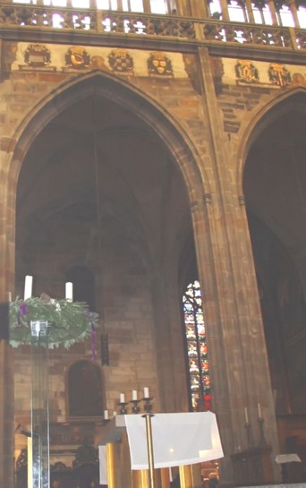 Croatian coat of arms above the main altar in Cathedral of St Vitus, Hradcani, Prague
